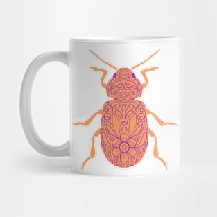 Orange Floral Beetle Mug